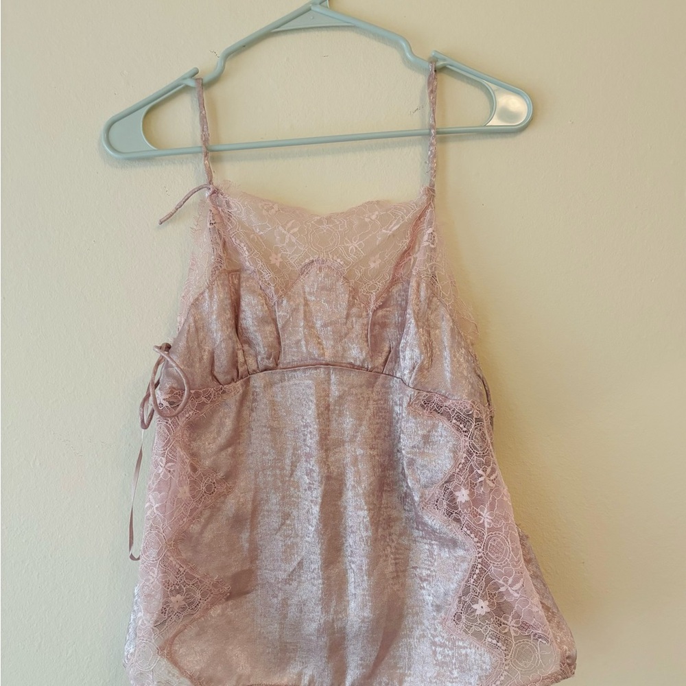Intimately FP Free People Shimmer On Cami Lilac Lace Tank Top